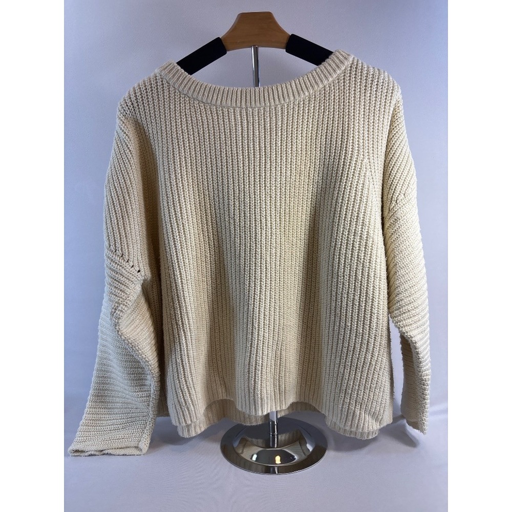 Polo Ralph Lauren Cream Cotton Knit Oversized Sweater XL Classic